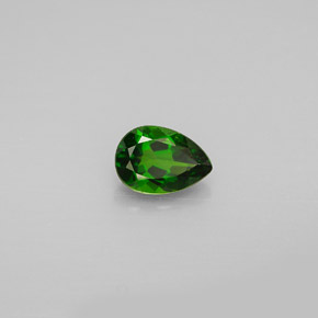 Diopsídio de cromo verde natural 0,78ct, formato de pêra, VVS-VS