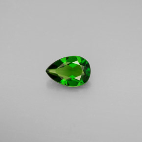 Diopsídio de cromo verde natural 0,66ct, formato de pêra, VVS-VS