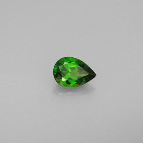 Diopsídio de cromo verde natural 0,65ct, formato de pêra, VS