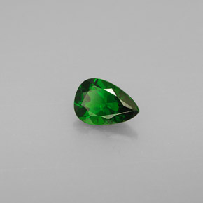 Diopsídio de cromo verde natural 0,74ct, formato de pêra, VS