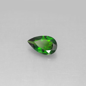 Diopsídio de cromo verde natural 0,72ct, formato de pêra, VS