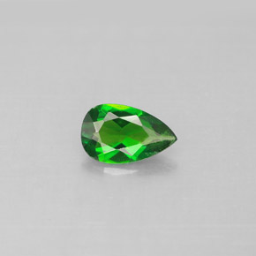 Diopsídio de cromo verde natural 0,74ct, formato de pêra, VS