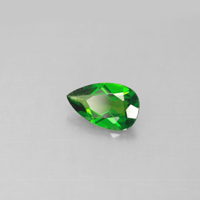Diopsídio de cromo verde natural 0,74ct, formato de pêra, VS