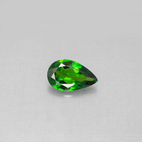 Diopsídio de cromo verde natural 0,74ct, formato de pêra, VS