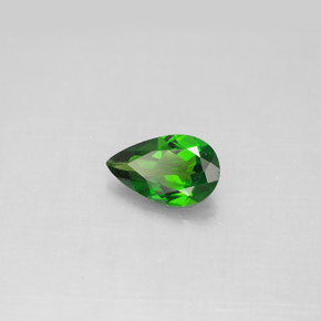 Diopsídio de cromo verde natural 0,74ct, formato de pêra, VS