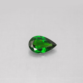 Diopsídio de cromo verde natural 0,68ct, formato de pêra, VS