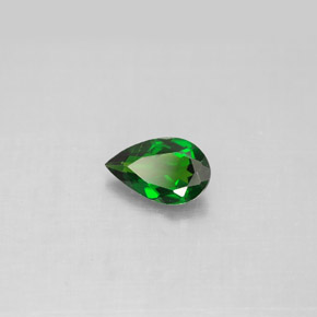 Diopsídio de cromo verde natural 0,68ct, formato de pêra, VS