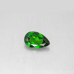 Diopsídio de cromo verde natural 0,79ct, formato de pêra, VS