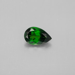 Diopsídio de cromo verde natural 0,90ct, formato de pêra, VVS-VS