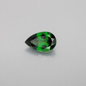Diopsídio de cromo verde natural 0,90ct, formato de pêra, VVS-VS