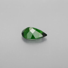 Diopsídio de cromo verde natural 0,90ct, formato de pêra, VVS-VS
