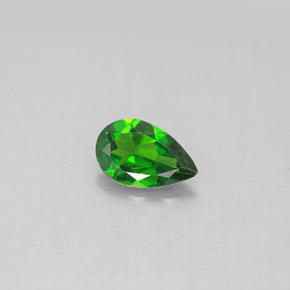 Diopsídio de cromo verde natural 0,74ct, formato de pêra, VS