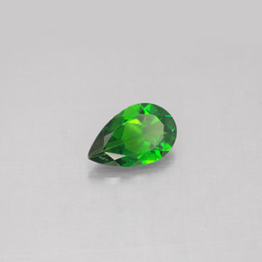Diopsídio de cromo verde natural 0,74ct, formato de pêra, VS