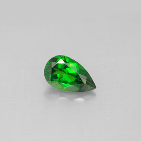 Diopsídio de cromo verde natural 0,83ct, formato de pêra, VS