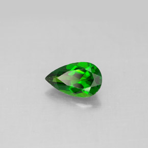 Diopsídio de cromo verde natural 0,83ct, formato de pêra, VS