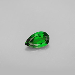 Diopsídio de cromo verde natural 0,83ct, formato de pêra, VS