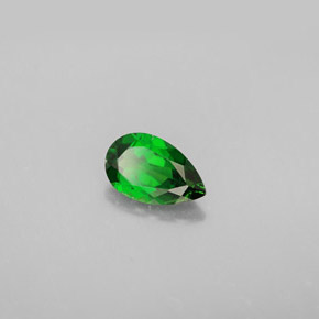 Diopsídio de cromo verde natural 0,83ct, formato de pêra, VS