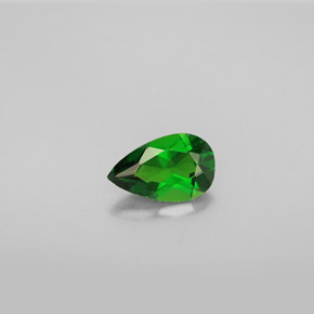 Diopsídio de cromo verde natural 0,77ct, formato de pêra, VS