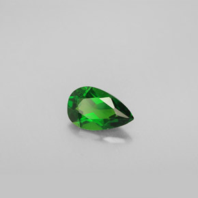 Diopsídio de cromo verde natural 0,77ct, formato de pêra, VS