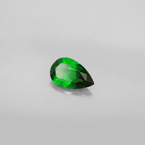 Diopsídio de cromo verde natural 0,68ct, formato de pêra, VS