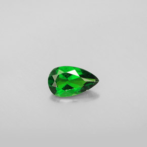 Diopsídio de cromo verde natural 0,77ct, formato de pêra, VS