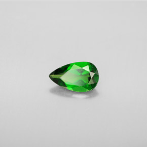 Diopsídio de cromo verde natural 0,77ct, formato de pêra, VS