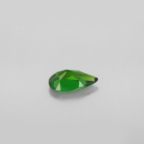 Diopsídio de cromo verde natural 0,77ct, formato de pêra, VS