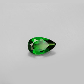 Diopsídio de cromo verde natural 0,77ct, formato de pêra, VS