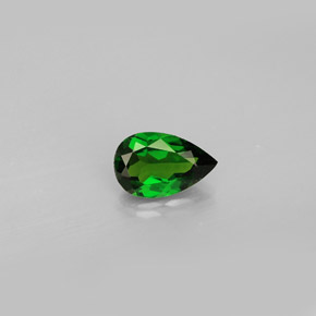 Diopsídio de cromo verde natural 0,76ct, formato de pêra, VS
