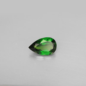 Diopsídio de cromo verde natural 0,76ct, formato de pêra, VS