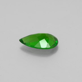 Diopsídio de cromo verde natural 0,66ct, formato de pêra, VS