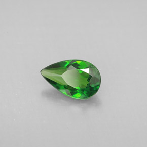 Diopsídio de cromo verde natural 0,83ct, formato de pêra, VS