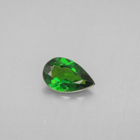 Diopsídio de cromo verde natural 0,63ct, formato de pêra, VS