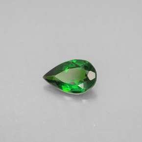 Diopsídio de cromo verde natural 0,63ct, formato de pêra, VS