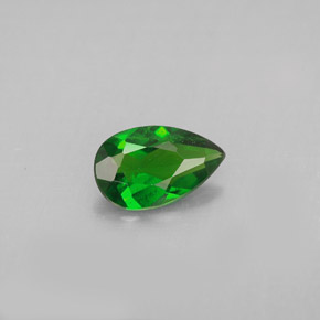 Diopsídio de cromo verde natural 0,74ct, formato de pêra, VS