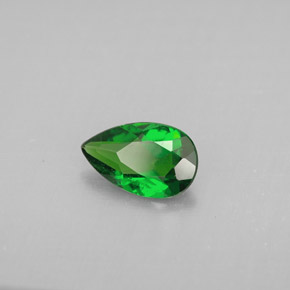 Diopsídio de cromo verde natural 0,74ct, formato de pêra, VS