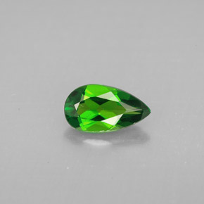 Diopsídio de cromo verde natural 0,73ct, formato de pêra, VS