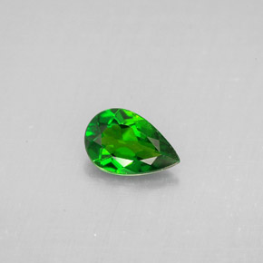 Diopsídio de cromo verde natural 0,67ct, formato de pêra, VS
