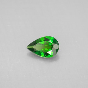 Diopsídio de cromo verde natural 0,67ct, formato de pêra, VS