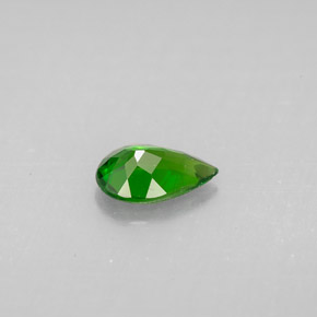 Diopsídio de cromo verde natural 0,67ct, formato de pêra, VS