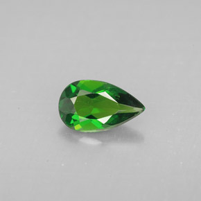 Diopsídio de cromo verde natural 0,74ct, formato de pêra, VS