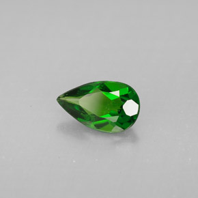 Diopsídio de cromo verde natural 0,74ct, formato de pêra, VS