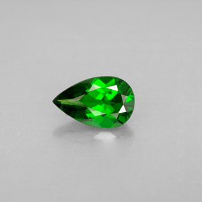 Diopsídio de cromo verde natural 0,79ct, formato de pêra, VS