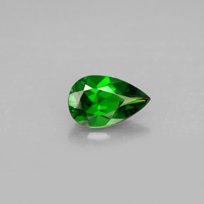Diopsídio de cromo verde natural 0,79ct, formato de pêra, VS