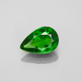 Diopsídio de cromo verde natural 0,74ct, formato de pêra, VS-SI