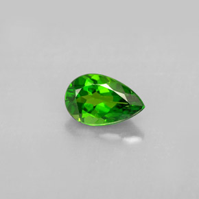 Diopsídio de cromo verde natural 0,98ct, formato de pêra, VS