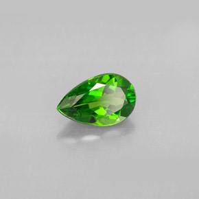 Diopsídio de cromo verde natural 0,98ct, formato de pêra, VS