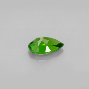 Diopsídio de cromo verde natural 0,98ct, formato de pêra, VS
