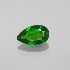 Diopsídio de cromo verde natural 0,74ct, formato de pêra, VS