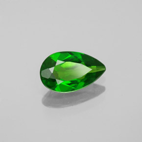 Diopsídio de cromo verde natural 0,74ct, formato de pêra, VS
